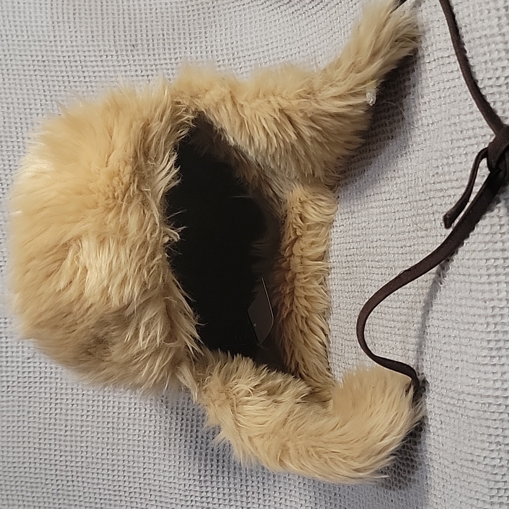 Goorin Bros Genuine leather Fur lined winter hat w earflaps Sz L
